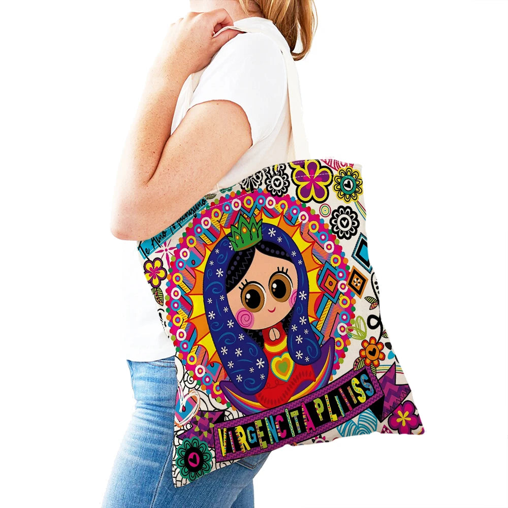 Bolso tote, dibujos de la Virgen María