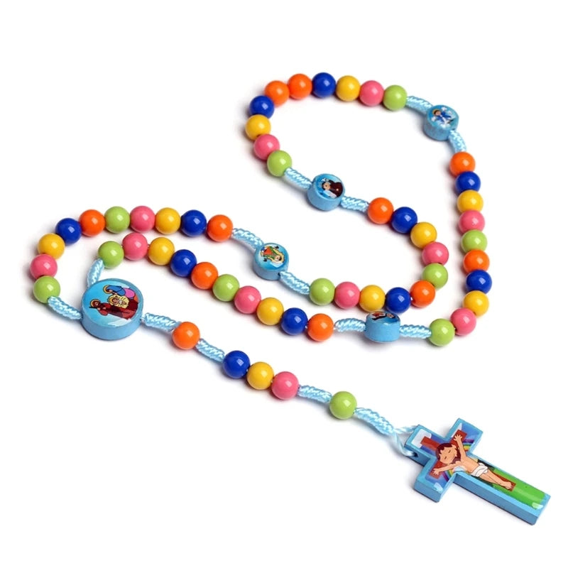 Rosario niños hecho de madera