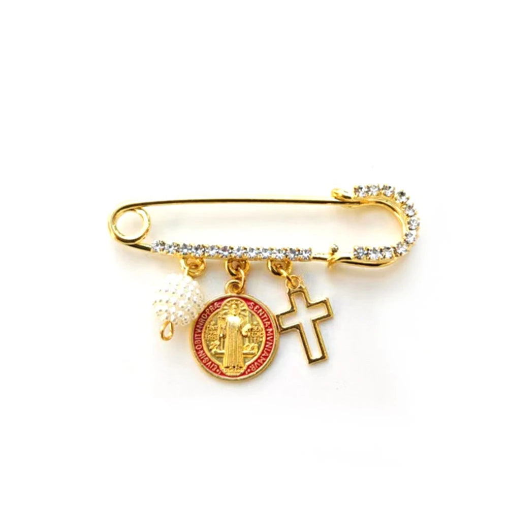 Broche de la Medalla de San Benito y detalle Cruz