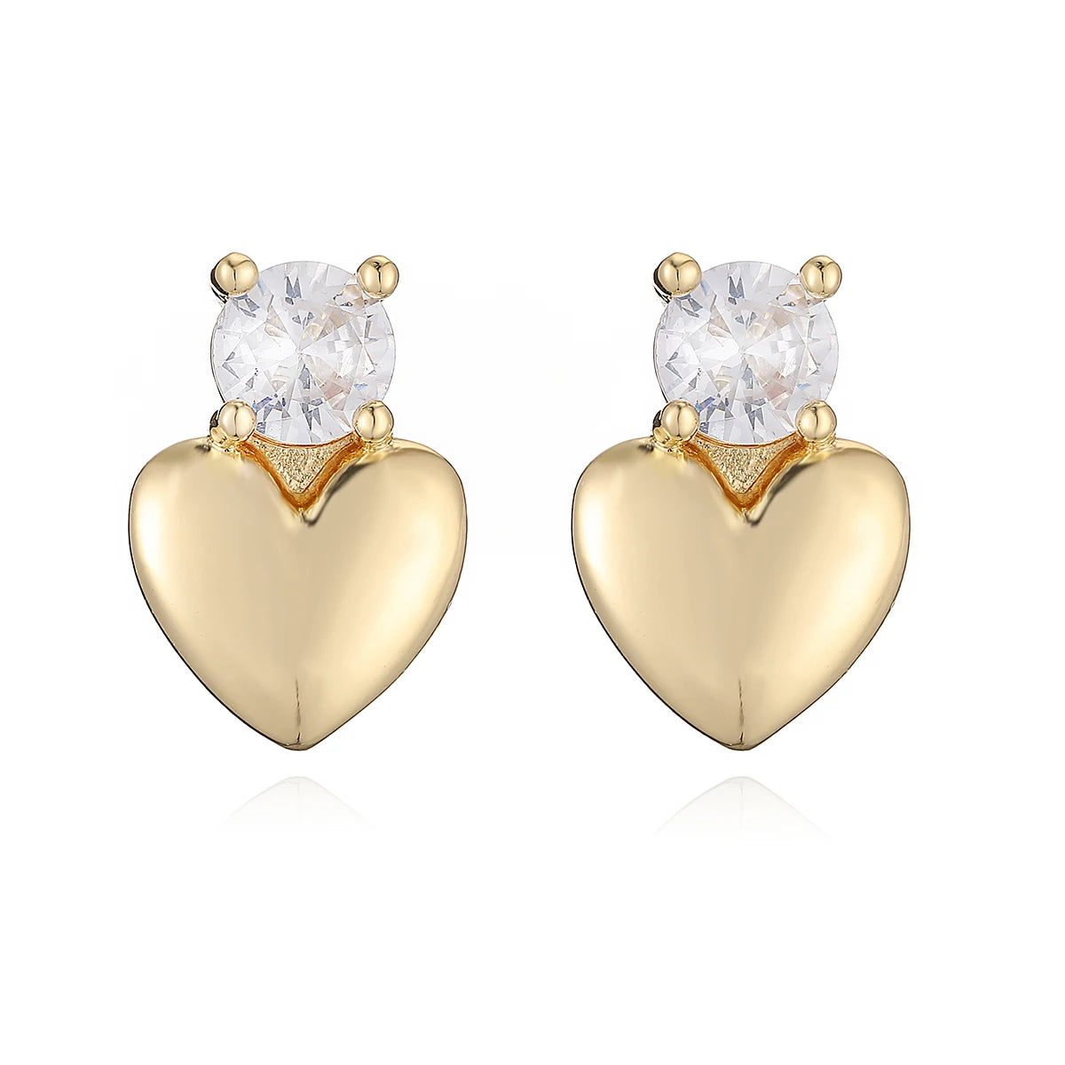 Pendientes de Corazón con detalle de Circonita