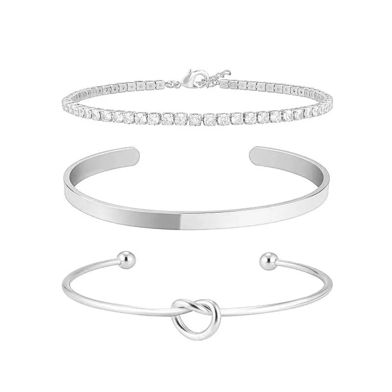 Pack 03 pulseras de acero inoxidable