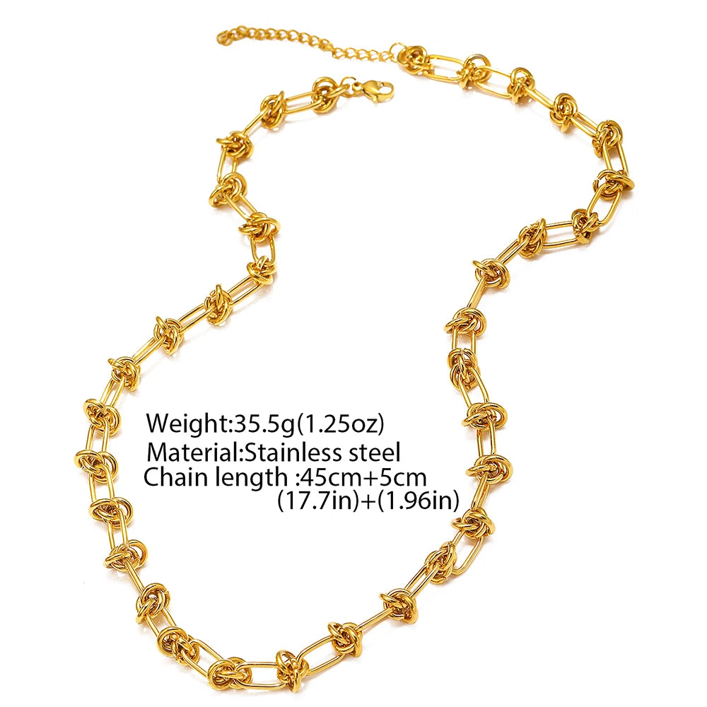 Collar de acero inoxidable, cadena nudo
