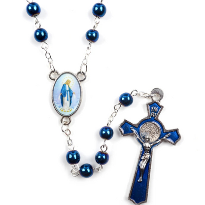 Rosario cuentas cristal Virgen Milagrosa