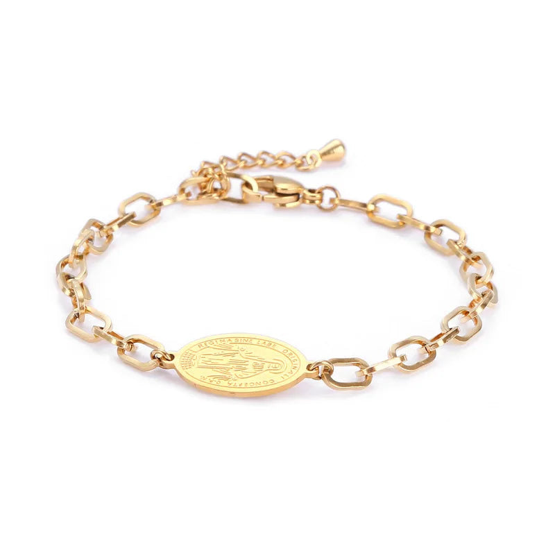 Pulsera de acero inoxidable Medalla Milagrosa
