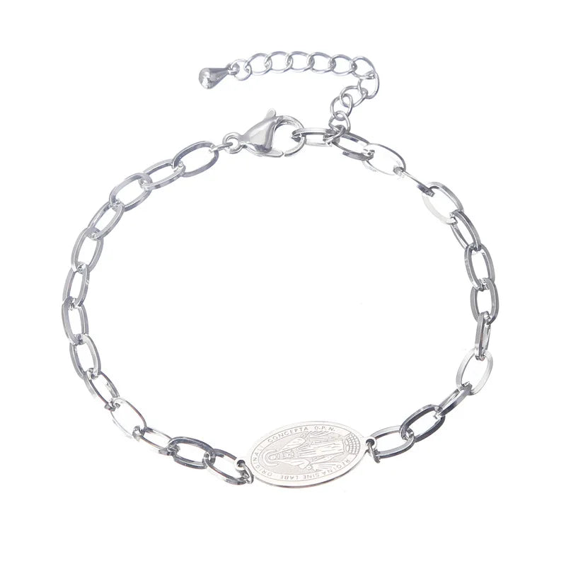 Pulsera de acero inoxidable Medalla Milagrosa