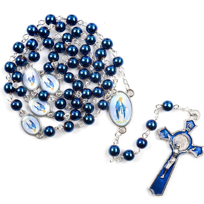 Rosario cuentas cristal Virgen Milagrosa