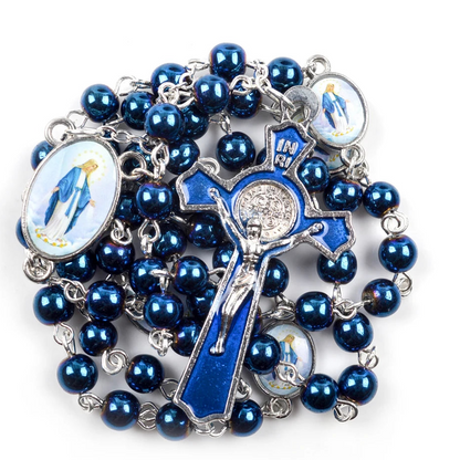 Rosario cuentas cristal Virgen Milagrosa