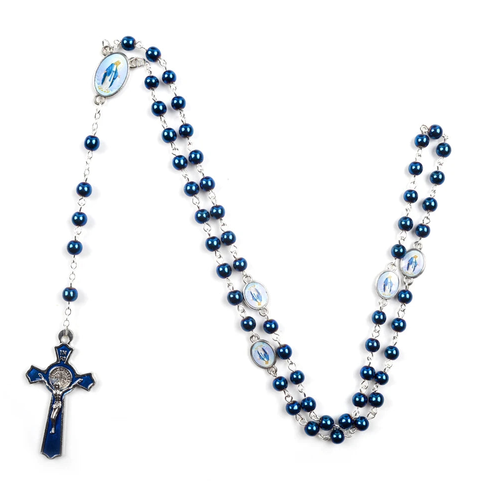 Rosario cuentas cristal Virgen Milagrosa