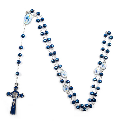 Rosario cuentas cristal Virgen Milagrosa