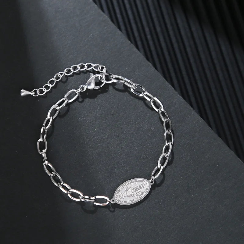 Pulsera de acero inoxidable Medalla Milagrosa