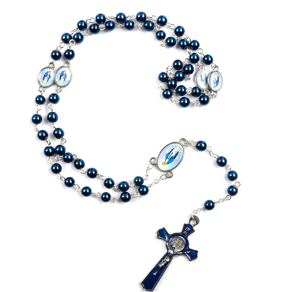 Rosario cuentas cristal Virgen Milagrosa
