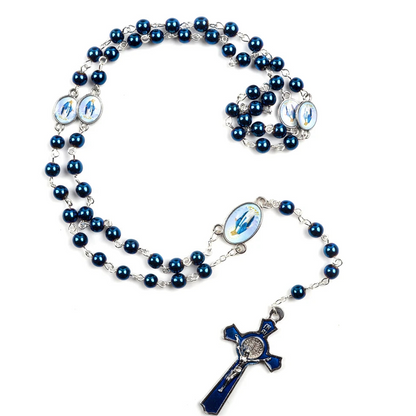 Rosario cuentas cristal Virgen Milagrosa