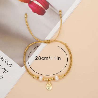 Pulsera de hilo de algodón, Medalla de la Virgen Milagrosa