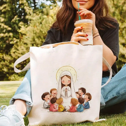 Bolso Tote, dibujo Virgen María