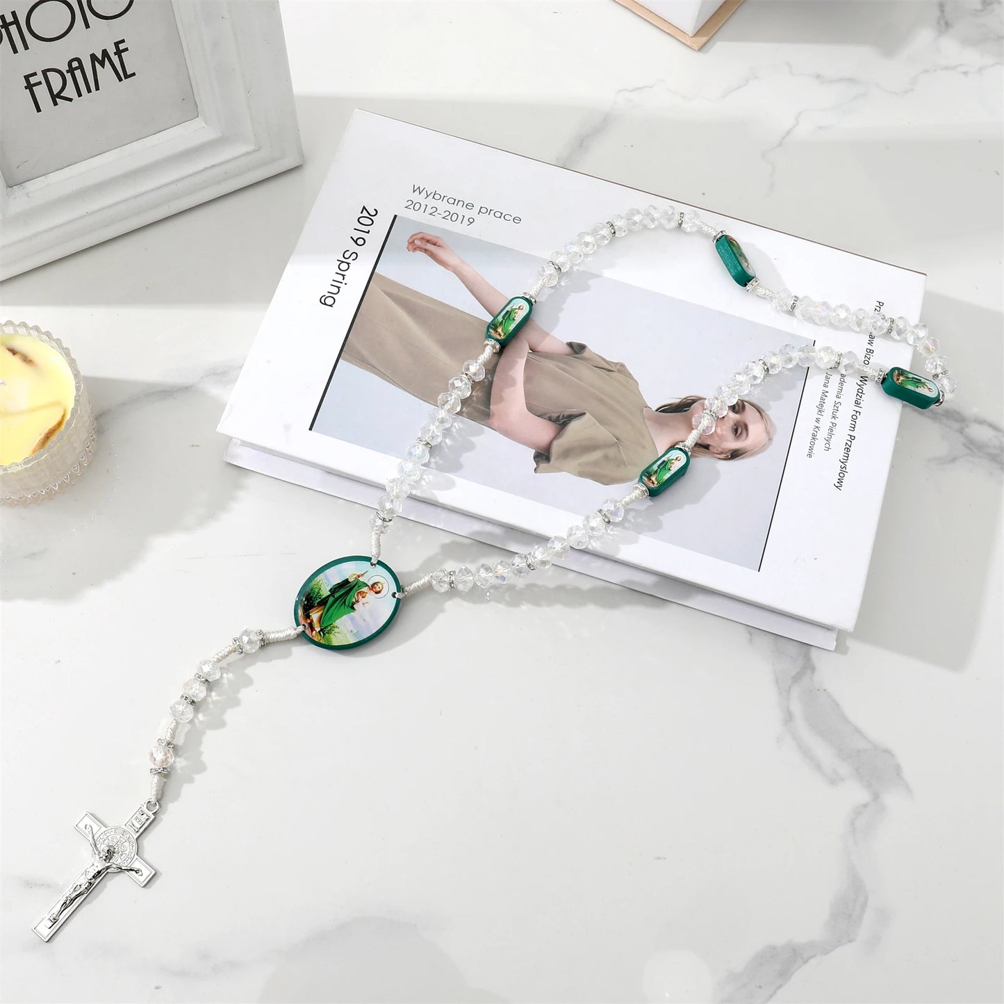 Rosario cuentas cristal, Medallas San Judas Tadeo