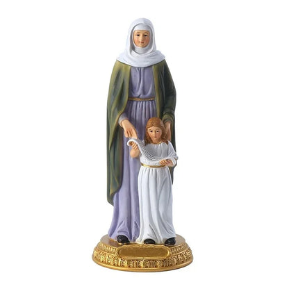Imagen Santa Ana y la Virgen María (niña) de resina