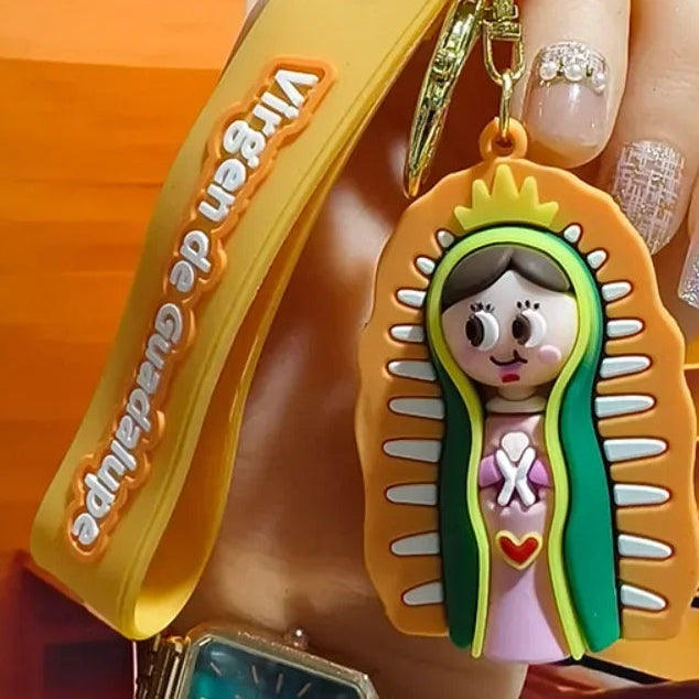 Llavero de goma serie La Virgencita y San Judas tadeo