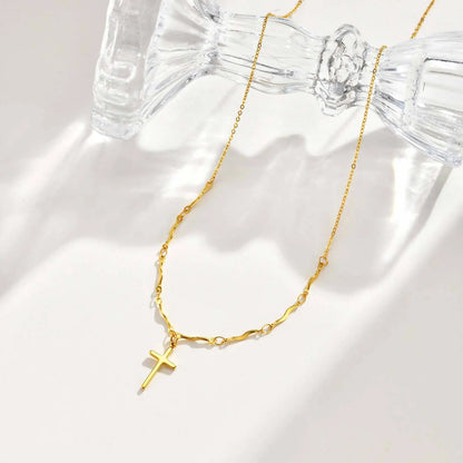 Collares de Acero Inoxidable con  colgante de Cruz, variedades