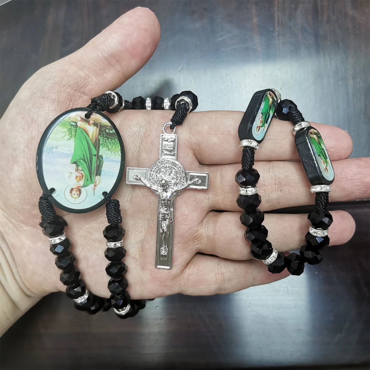 Rosario cuentas cristal, Medallas San Judas Tadeo