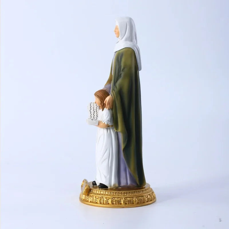 Imagen Santa Ana y la Virgen María (niña) de resina