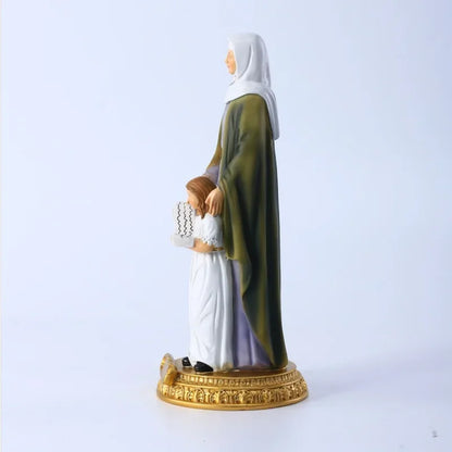 Imagen Santa Ana y la Virgen María (niña) de resina