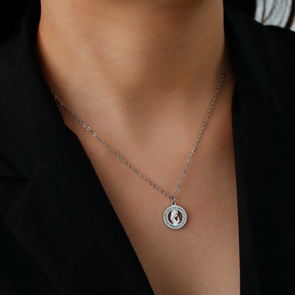 Collar Virgen María, acero inoxidable