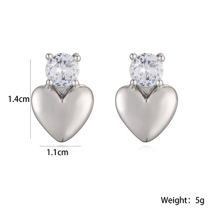 Pendientes de Corazón con detalle de Circonita