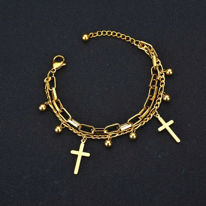 Pulseras de acero inoxidable, variedades dijes Virgen de Guadalupe y modelos con cruces