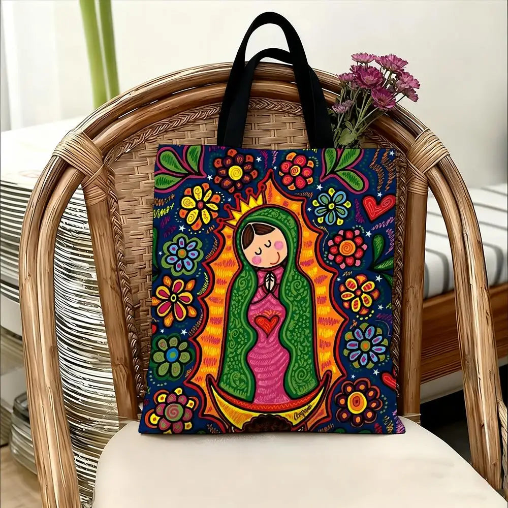 Bolsos Totes de arte de la Virgen María de dibujos animados