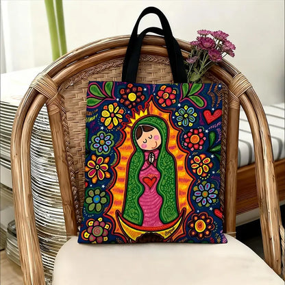 Bolsos Totes de arte de la Virgen María de dibujos animados