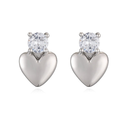 Pendientes de Corazón con detalle de Circonita