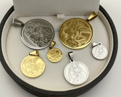 Medalla doble cara San José y San Miguel Arcángel