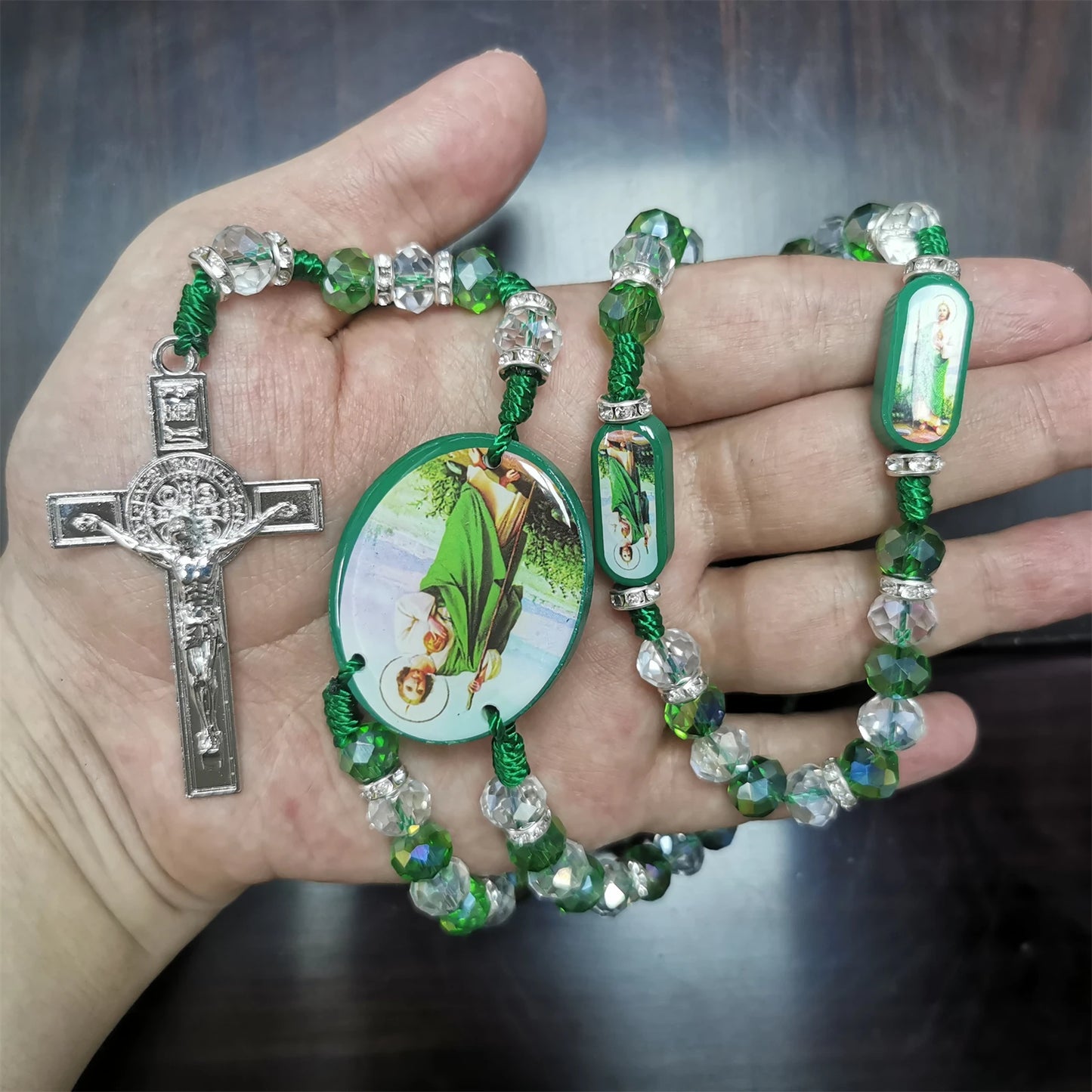 Rosario cuentas cristal, Medallas San Judas Tadeo