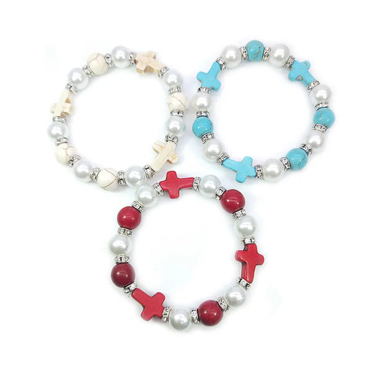 Pulsera Cruz ceramica