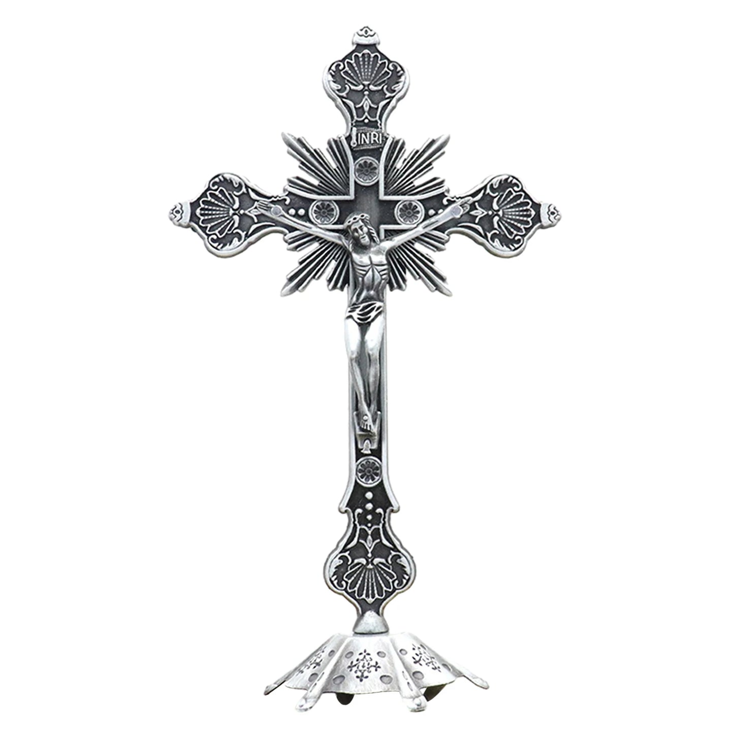 Crucifijo de metal envejecido