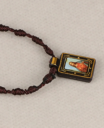 Escapuario Sagrado Corazón de Jesús y Inmaculado Corazón de Maria, tradicional de cuerda