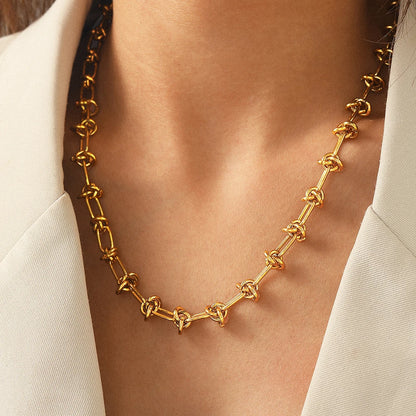Collar de acero inoxidable, cadena nudo