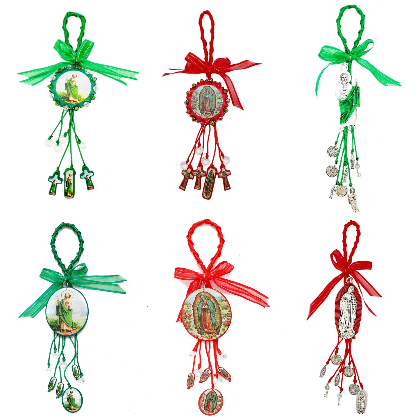 Adornos artesanales colgantes para puertas y decoración de casa (San Judas Tadeo y Virgen de Guadalupe)