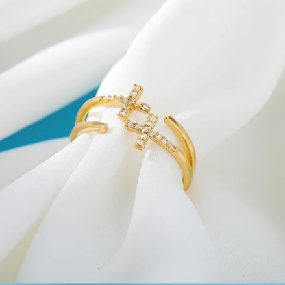 Anillos abiertos de Acero Inoxidable, con dijes de Cruz central, variedades