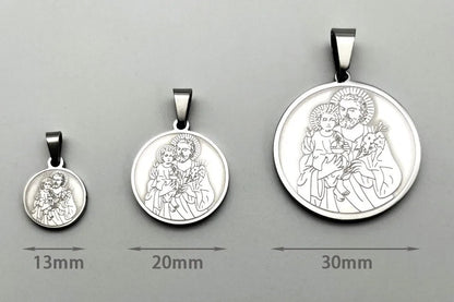 Medalla doble cara San José y San Miguel Arcángel