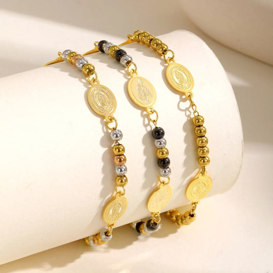 Pulsera acero inoxidable, Medallas Virgen Milagrosa
