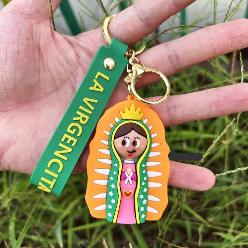 Llavero infantil de la Virgencita Guadalupe: Suave, bonito y hecho de goma