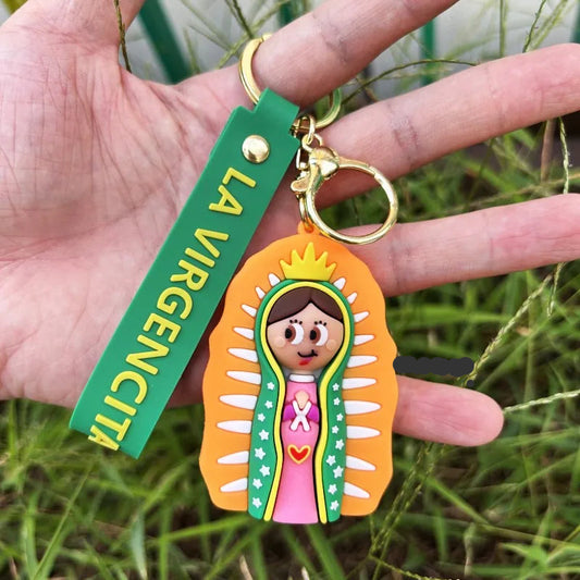 Llavero infantil de la Virgencita Guadalupe: Suave, bonito y hecho de goma