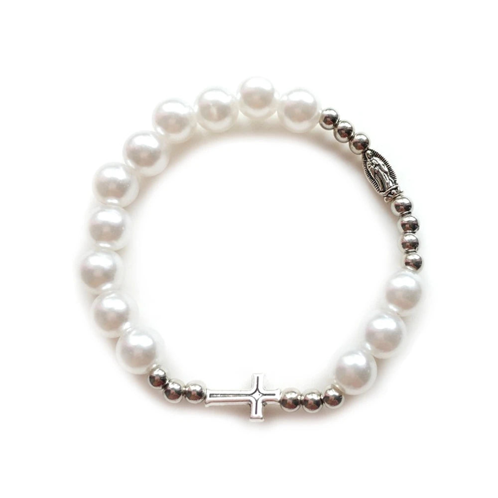 Pulsera perlas acrílicas con detalle en metal