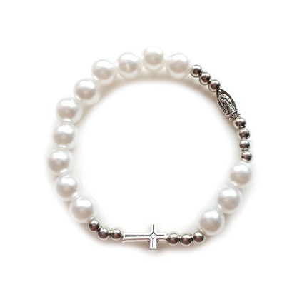 Pulsera perlas acrílicas con detalle en metal