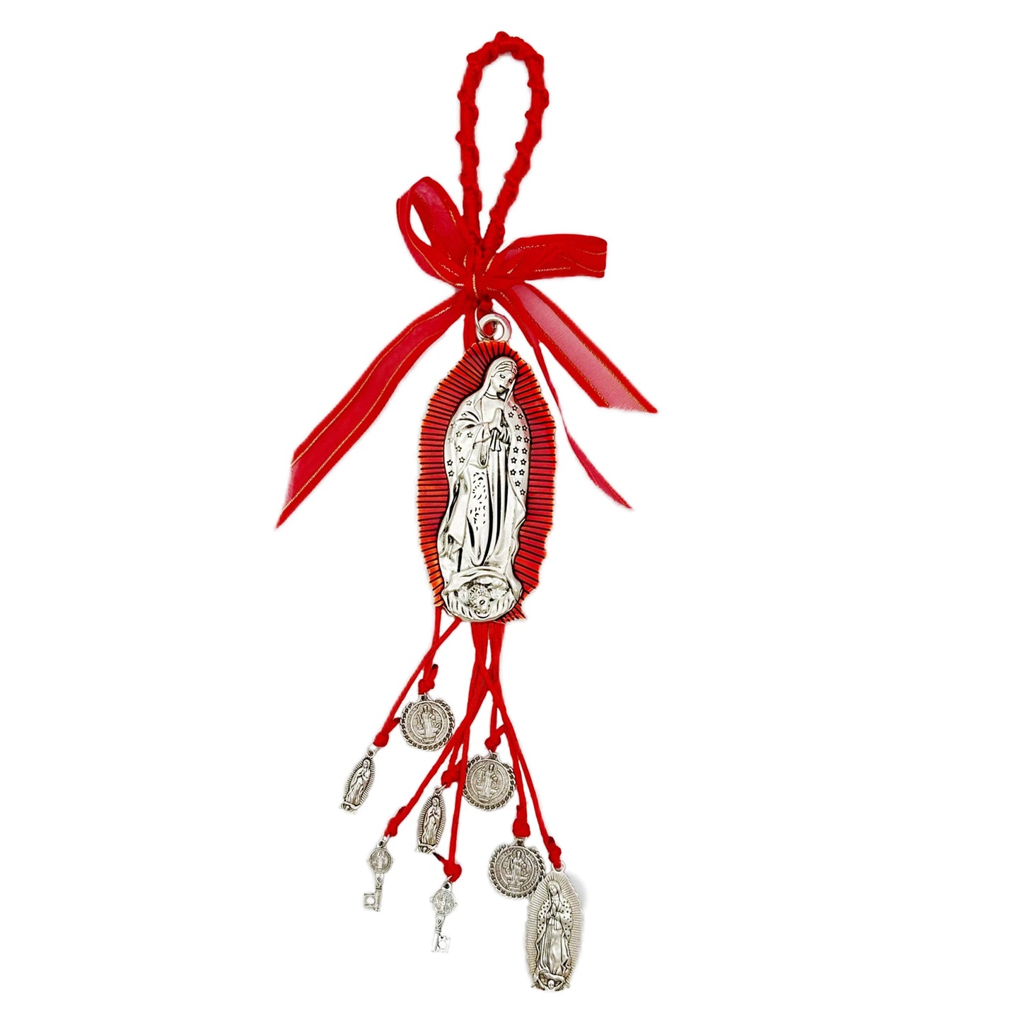 Adornos artesanales colgantes para puertas y decoración de casa (San Judas Tadeo y Virgen de Guadalupe)