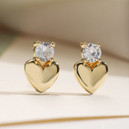 Pendientes de Corazón con detalle de Circonita