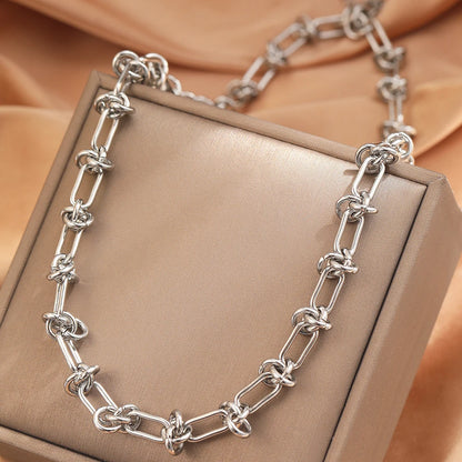 Collar de acero inoxidable, cadena nudo