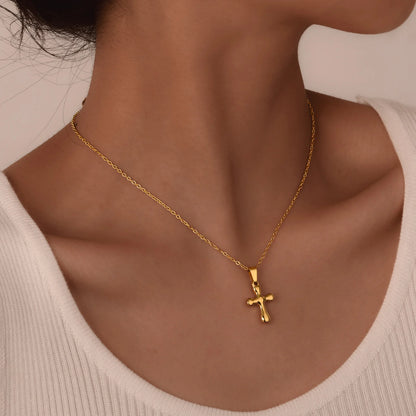 Collares de Acero Inoxidable con  colgante de Cruz, variedades