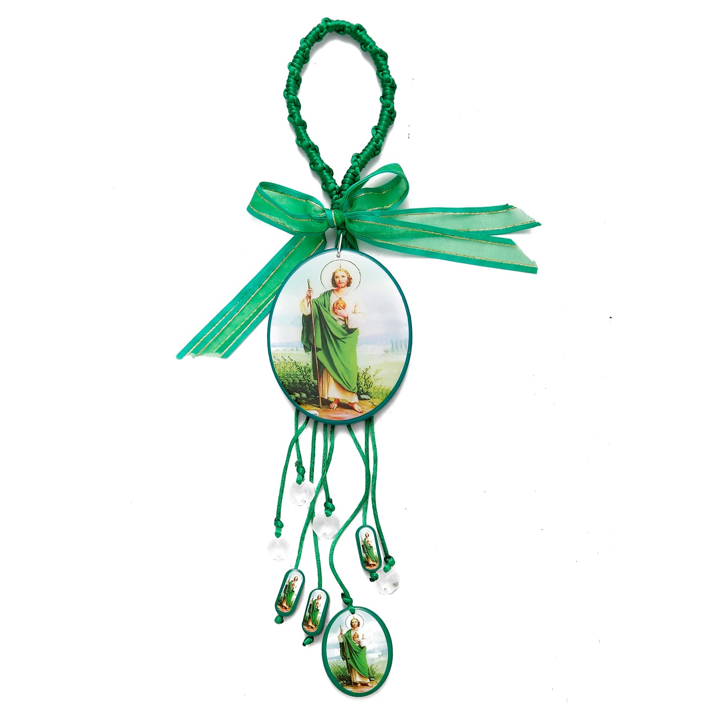 Adornos artesanales colgantes para puertas y decoración de casa (San Judas Tadeo y Virgen de Guadalupe)